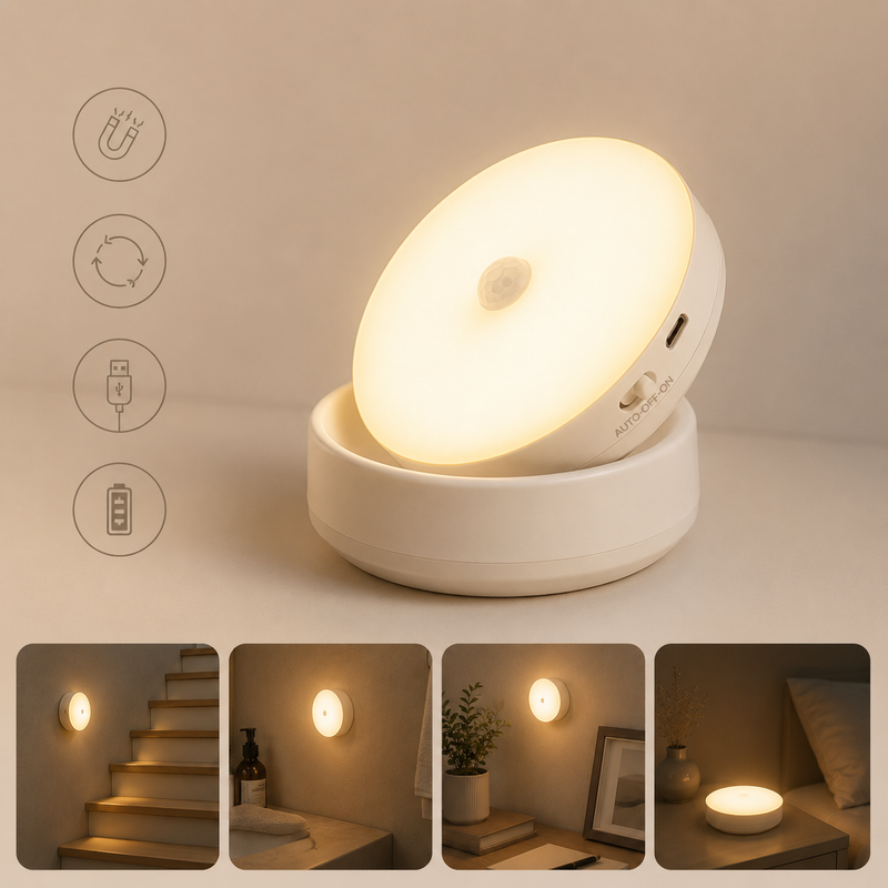 Veilleuse LED à détecteur de mouvement rechargeable par USB